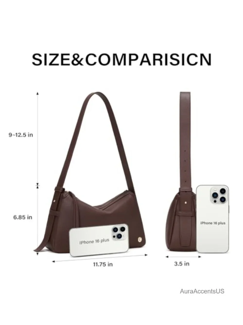 Women's Hobo Shoulder Bag Pebbled Vegan Leather Small Purse
